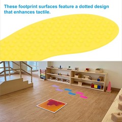 8 Pairs Feet Markers for Classroom Plastic Floor Foot Shaped Markers Yellow