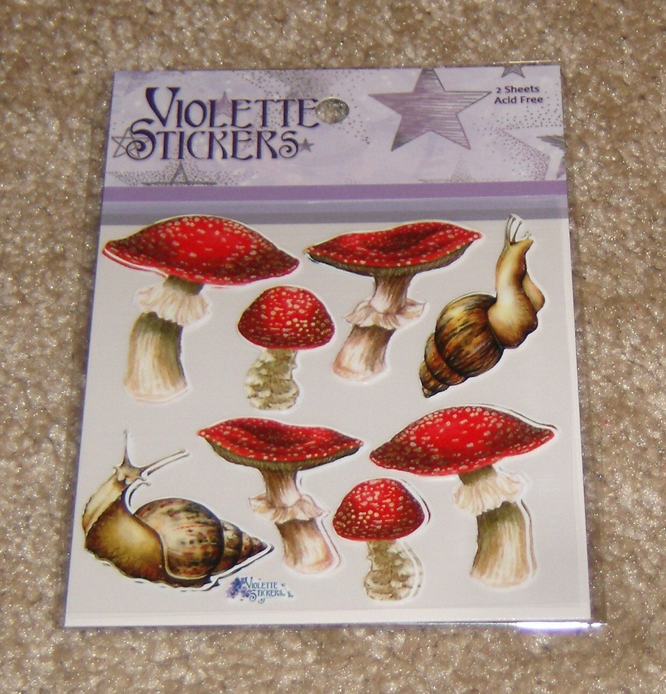 Violette One Small Package Sticker Sheets ~ Mushrooms & Snails