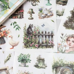 Garden Journal Stickers, 50 Sheets Washi Junk Journaling Sticker Book, Scrapbook