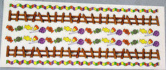 All My Memories Halloween Clear Border Stickers Candy Corn Crooked Fence 6pc NOS