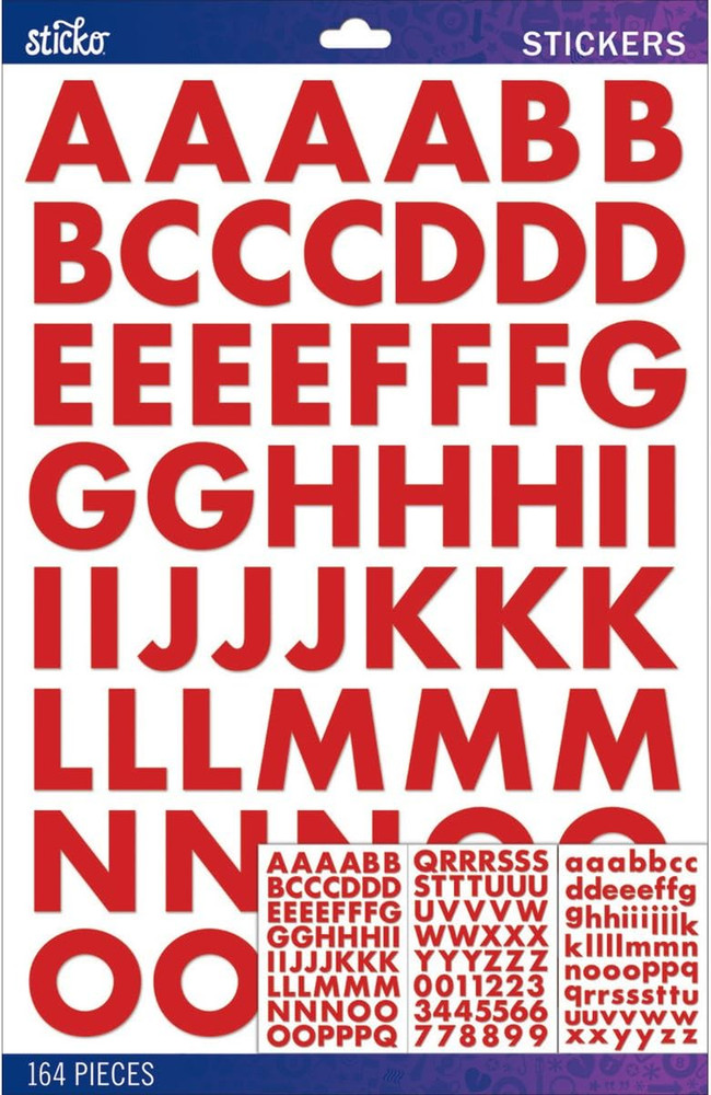 Sticker Alpha-Futura-Large-Bold-Red (164 Pieces) 52-90038