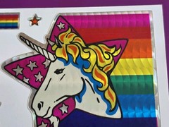 VTG 80s Selectra Rainbow Unicorn Sticker Stars Prism A 1514 HTF Rare