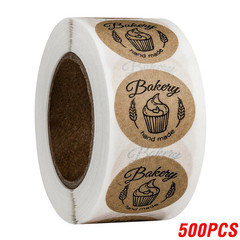 500pcs Kraft Paper “Handmade” Stickers Labels for Packaging NEW