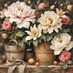 Spring Floral Flowers Decoupage Rice Paper For Ornament-Wood Art A4 1 Sheet
