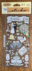 Sticko WEDDING DAY BRIDE Groom Cake Flower Ring Gift Marriage Scrapbook Stickers