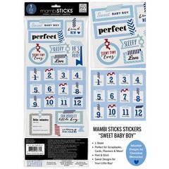 Me & My Big Ideas mambiSTICKS Sweet Baby Boy Milestone Stickers STL-14 New