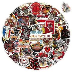 50pc FIREFIGHTER STICKERS, GREAT SET, Laptop-Water Bottle-Phone-Car-Truck-Etc.
