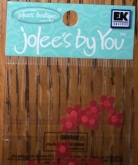 Lot #3- 6 Jolees Mini Flowers Red Blue Orange Yellow Gray Leaves Leaf Scrapbook
