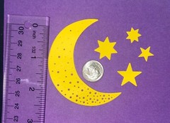 🌜5 MOON & STARS🌠 cardstock paper die cut embellishments …