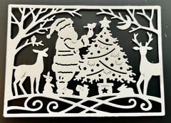 Christmas Die Cuts *St. Nick Christmas Scene * Set of 16 * Black or White
