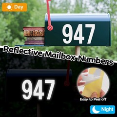 House Address Numbers for Mailbox,4 In Reflective Stickers,Strong Adhesive,White