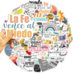 150Pcs Spanish Jesus Christian Stickers, Bible Verse Sticker for Laptop, Waterpr