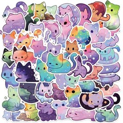 ZOLAREIN 50 Pcs Sky Cat Stickers
