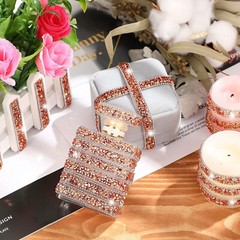 1X 108 x 0.4″ Rose Gold Bling Rhinestone Crystal Diamond DIY Decor Sticker Decal