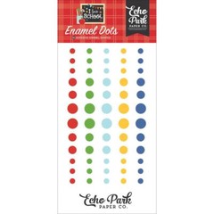 Crafts Enamel Dots EP I Love School Red Blue Yellow Green Large Small