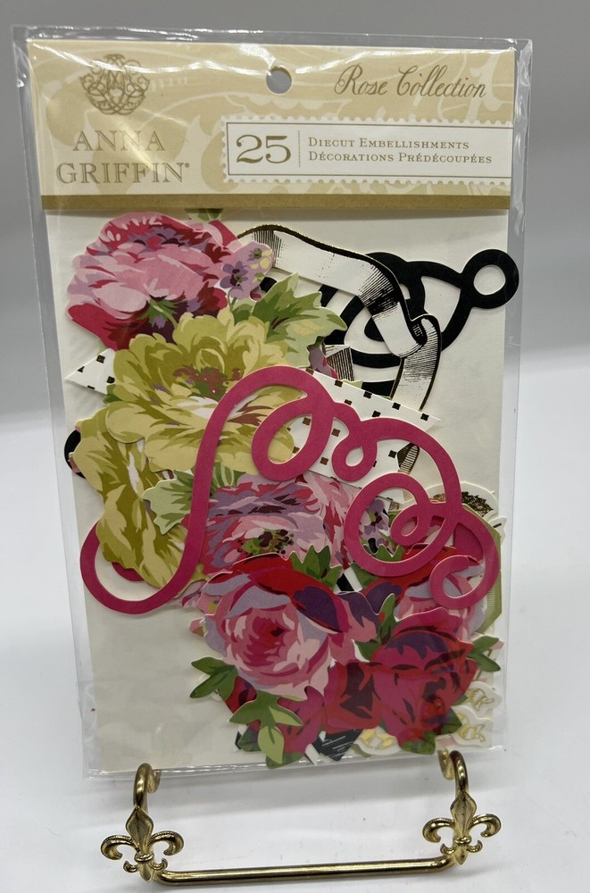Anna Griffin Vtg Rose Collection 25 Diecut Floral Embellish Craft Retired 2016