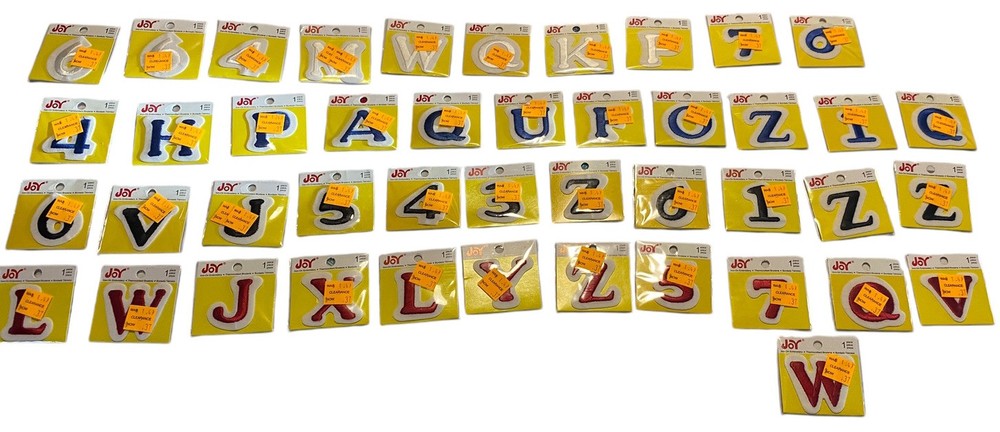 Lot 44 Iron On Letters Numbers White Blue Black Red