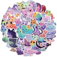 ZOLAREIN 50 Pcs Sky Cat Stickers
