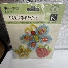 K & Company Scrapbook Brads And string Clasps; 4 New In Package Items;