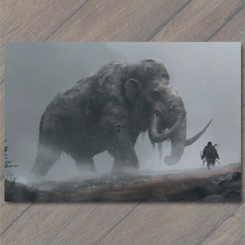 STICKER Woolly Mammoth Elephant Snowy Weird Vibe Strange Unusual Creepy Human