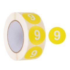 Number 6 Stickers 1″ Round Coded Self-Adhesive Labels Dark Yellow 500Pcs/Roll