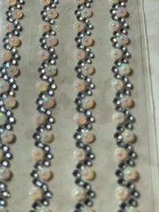 3D ADHESIVE GEMSTONES LONG BORDER CLEAR & CRYSTAL STRAND 4PC/STRANDS