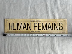 Vintage Human Remains Sticker «Shipment Contains Human Remains Handle With Care»