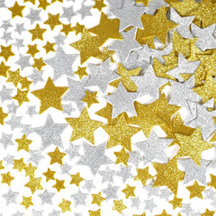 Glitter Foam Stickers | Silver and Gold Star Stickers for Crafts | Pack of 168 |