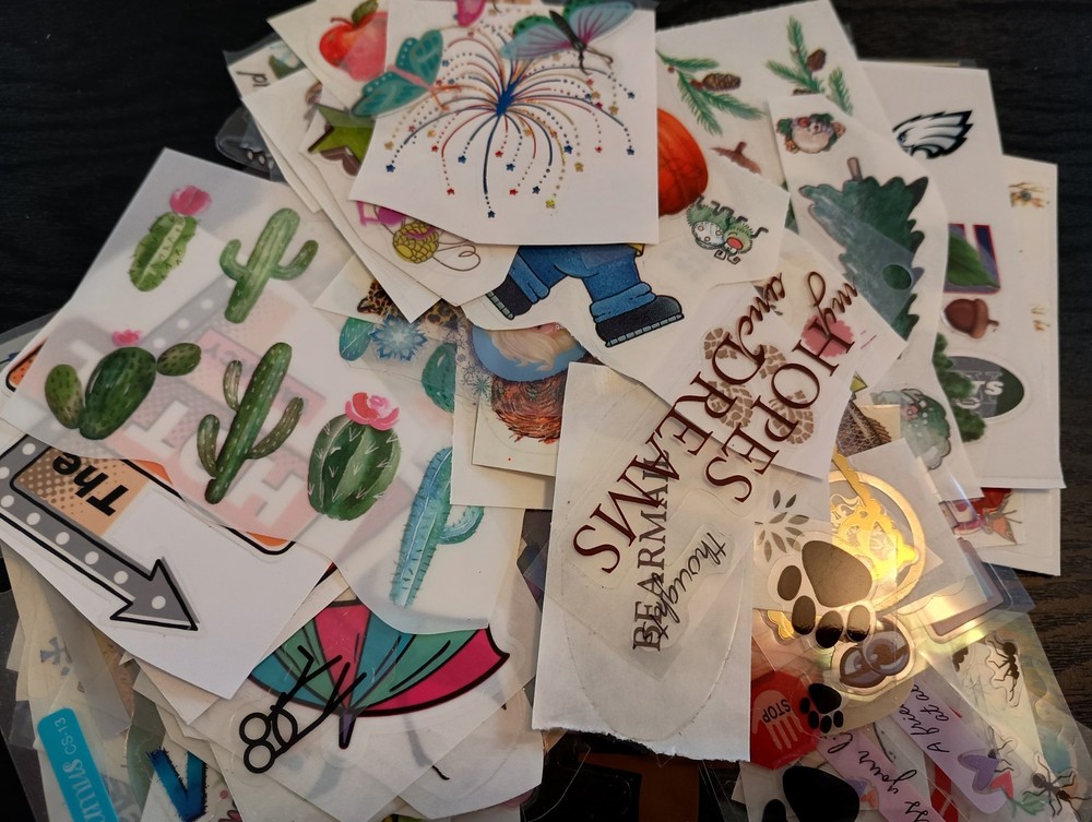 see-thru transparent clear sticker lot 105 pieces!