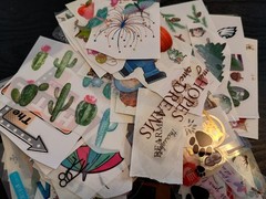 see-thru transparent clear sticker lot 105 pieces!