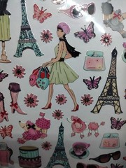 Paris France Europe Eiffel Tower Fashion Foil Stickers stick Abilities 2 Sheets