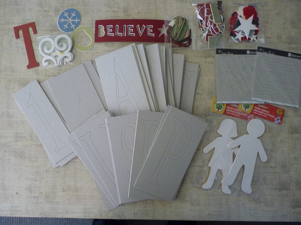 Chipboard Alphabet Letters & Numbers Complete Set H8″ + Chipboard Accents 5lbs