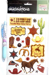 Cowboy Horse Stickers Scrapbooking Card Journal Planner Debbie Mumm
