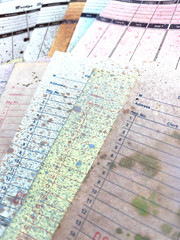 Dyed Vintage Style Ephemera 12 Pc Sales Tickets Bridge Score Sheets Tea Dyed Ink