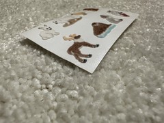 Vintage Fuzzy Flocked Mini Arctic Animal Stickers, Used, Sheet Is 1.5“ X 2.5“