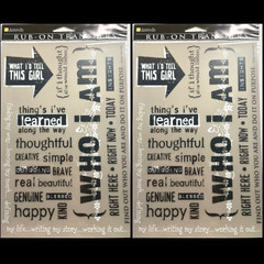 LOT OF 2 SETS DAISY D’S RUB-ON TRANSFERS IMAGES WHO I AM WORDS DESCRIPTIONS