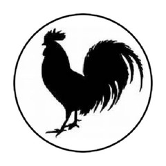 48 Rooster Silhouette. ENVELOPE SEALS LABELS STICKERS 1.2″ ROUND