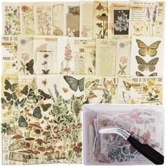 200Pcs Vintage Scrapbook Stickers, Aesthetic Junk Journal Stamping Multicolor
