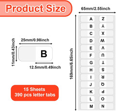 A-Z Letters Tabs Sticky Alphabet Tabs Self Adhesive Page Tabs Indexes for Books