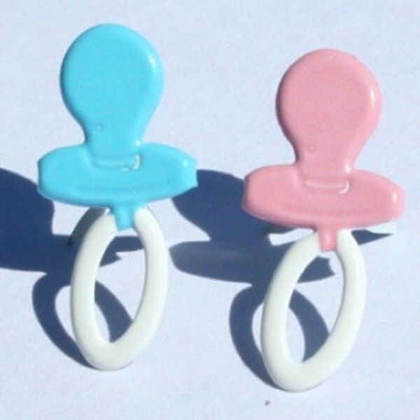 PACIFIER SCRAPBOOKING DECORATIVE BRADS EYELET OUTLET 8 PCS 2 COLORS