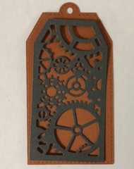 GEAR TAG Die-Cuts(4pc)Steampunk •Cogs•Metal•Sprocket•Earthtone •Machine•Antique