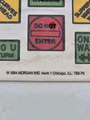 Vintage Mark 1 Skin Tattoos Scratch & Sniff Stickers Road Signs 1984 Sealed New