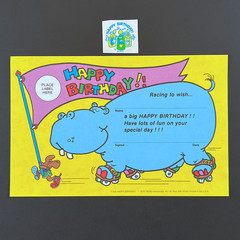 TREND Award Certificate HAPPY BIRTHDAY!! (1979 T-518) with PARTY TIME sticker