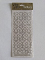 Class A Peels Acid Free Letters Numbers Dots Stickers Silver OffWhite Black Gray