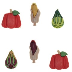 Buttons Galore FALL FRIENDS Set of Novelty 3D Embellishments Shank Buttons