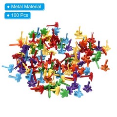 100PCS 7 x 9 mm Brads for Paper Crafts Flower Paper Fastener Assorted Colors