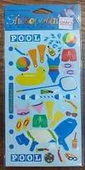 Vtg Stickopotamus Binder Stickers Pool Summer Vacation Scrapbooking Journal S65