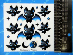 Halloween Bats Blue & Black Sticker Sheet