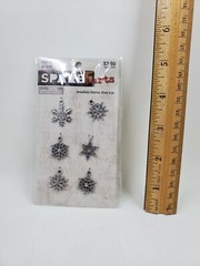 CR5 Lot Of 4 Christmas Embellishments Santa Hats Snowflakes Scrapbooking Lot E