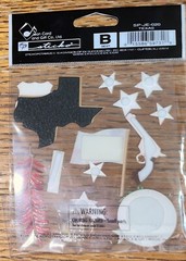 RARE Jolees Texas Cowboy Lone Star Gun Beer Food Map Flag 3D Scrapbook Stickers